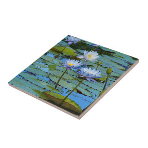 Criar seu próprio azulejo quadrado - lírios de