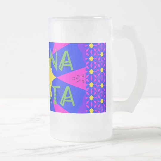 Criar seu próprio bonito bonito colorido de Hakuna Caneca De Cerveja Vidro Jateado