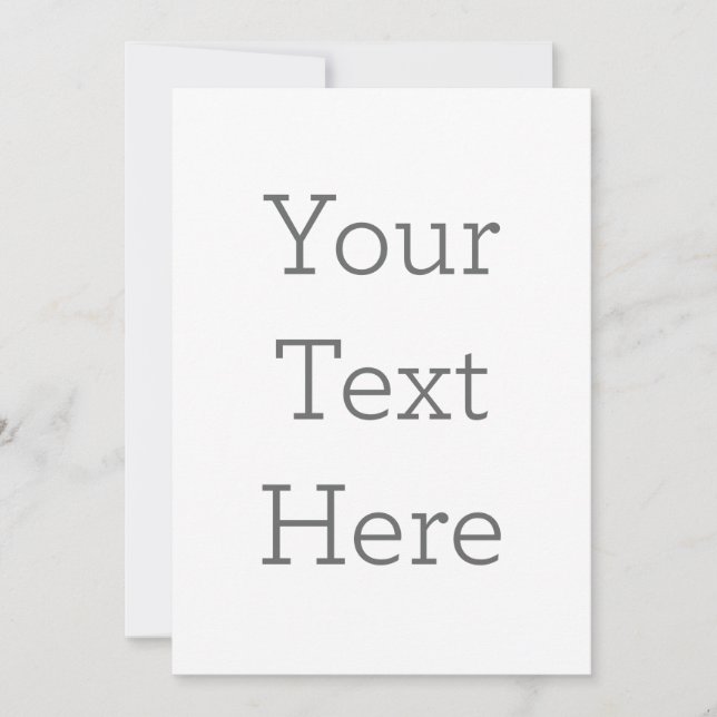 Convite simples, Tamanho: 12,7 cm x 17,8 cm, Papel: Fosco , Canto: Quadrado, Envelopes: Branco, Qualidade de impressão: Padrão (Frente)