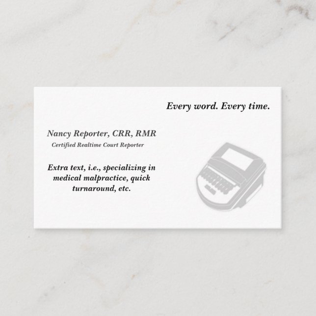 Criar seus próprios cartões de visitas do repórter (Frente)