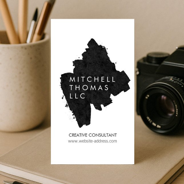 Criativo de Traços de Pincel Negro Pintado Premium (Criador carregado)