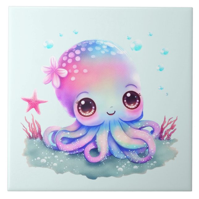 Criatura do Mar de Octopus Cute (Frente)