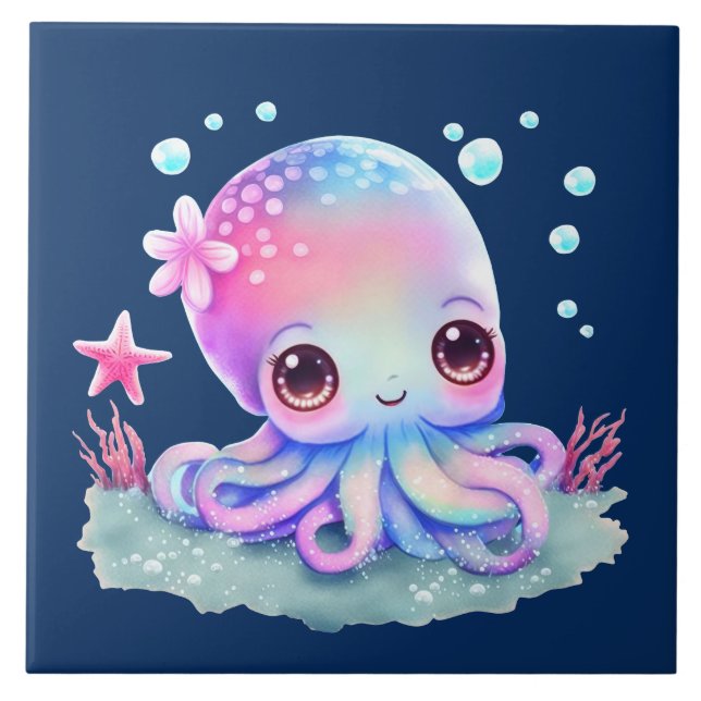 Criatura do Mar de Octopus Cute (Frente)