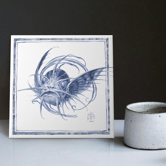 Criatura Fantástica Encantando Arte Nouveau Delft (Criador carregado)