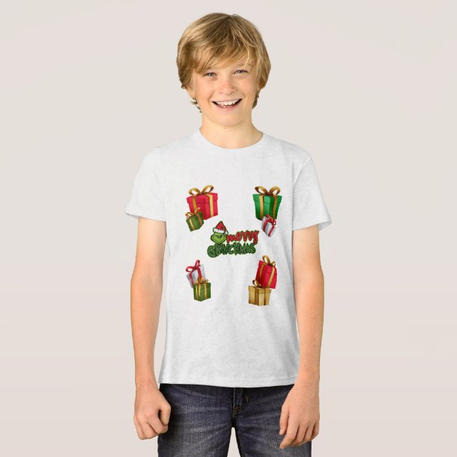 Criatura Verde de Natal com Caixas de Presente (Frente Completa)