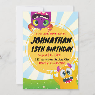 Criaturas Engraçadas Convite de Aniversário