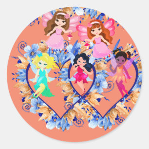 criaturas florestais clássicas de adesivo redondo