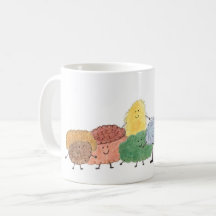 Criaturas Fofas e Felpudas em uma Caneca de Café