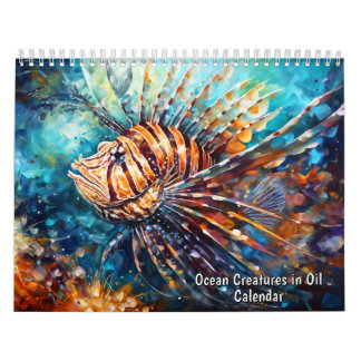 Criaturas Oceânicas em Óleo – Calendário