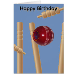 Cricket Bola E Stumps, Cartão de Aniversário