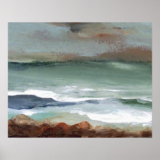 CricketDiane Beach Poster - Moody Sea Ocean Art (Frente)