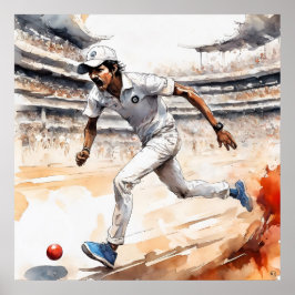 Cricketer indiano - Impressão de críquete de arqui