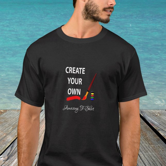 Crie a camiseta de fotos preta, com facilidade/per (Criador carregado)