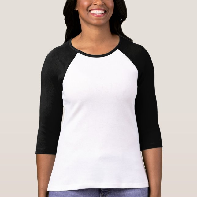 Camiseta Feminina Mangas Raglan 3/4, Bella+Canvas (Frente)