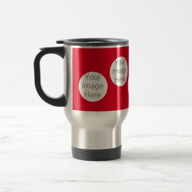 crie a sua caneca de viagem com fotos vermelhas (Esquerda)