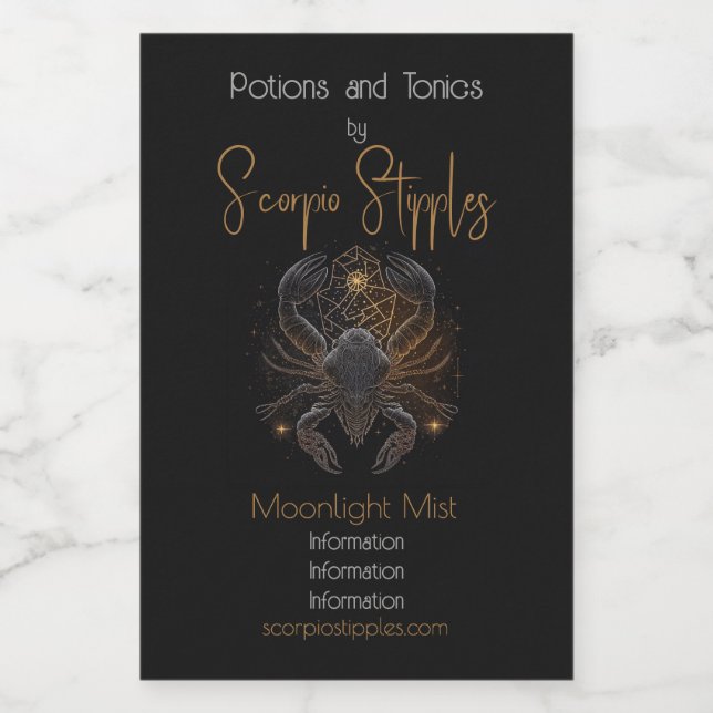 Crie a sua própria astrologia mística Scorpio Zodi (Rótulo Único)