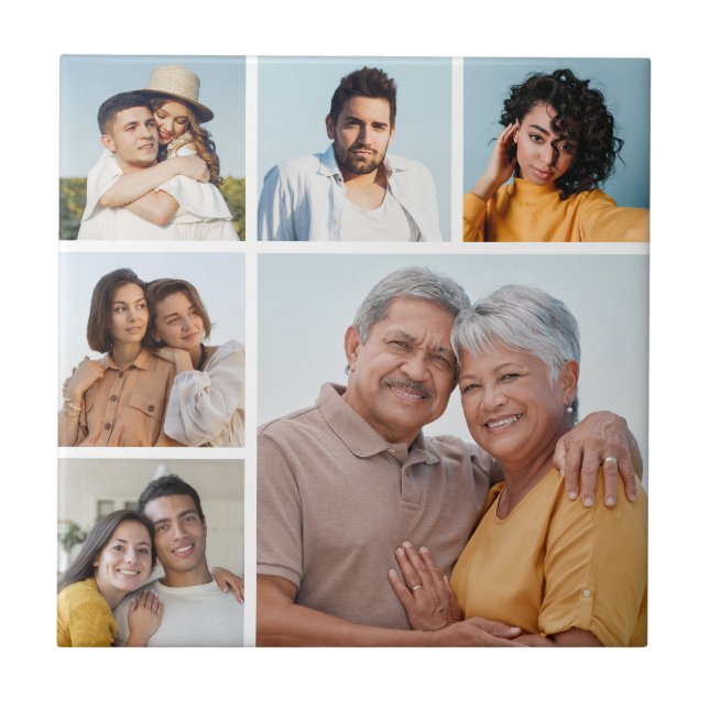 Crie a sua própria cor editável da colagem de foto (Frente)