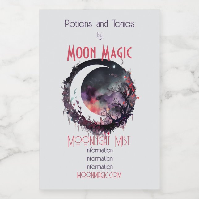 Crie a sua própria Lua de Boho Crescente Celestial (Rótulo Único)