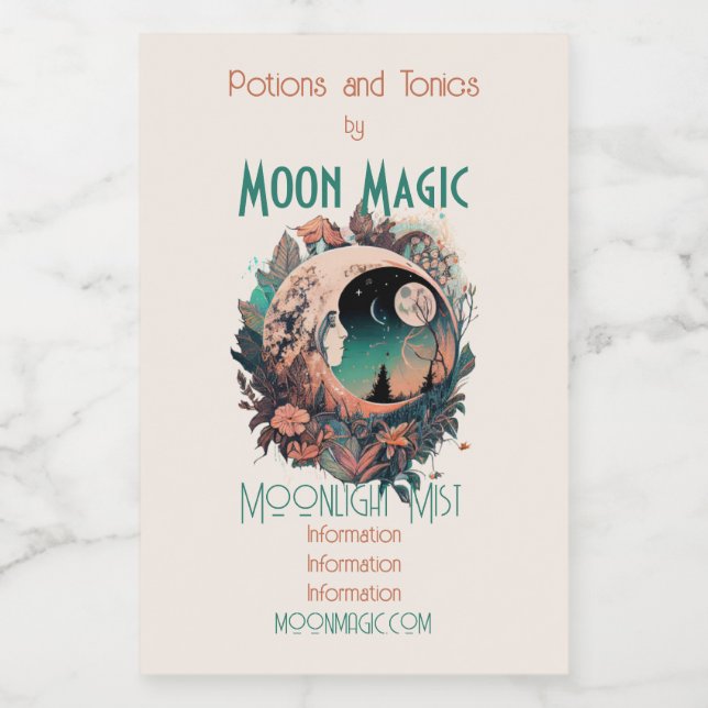 Crie a sua própria Lua de Boho Crescente Pacífica  (Rótulo Único)