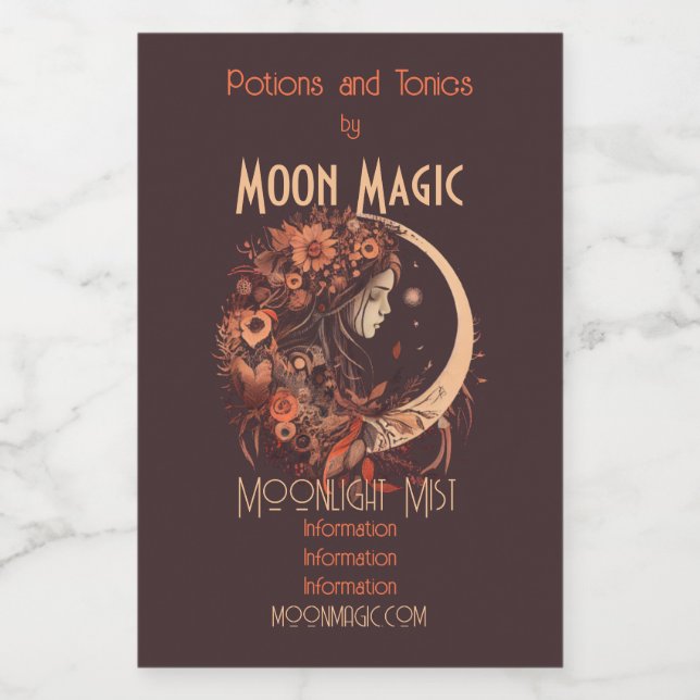 Crie a sua própria Serena Boho Crescent Moon Flora (Rótulo Único)