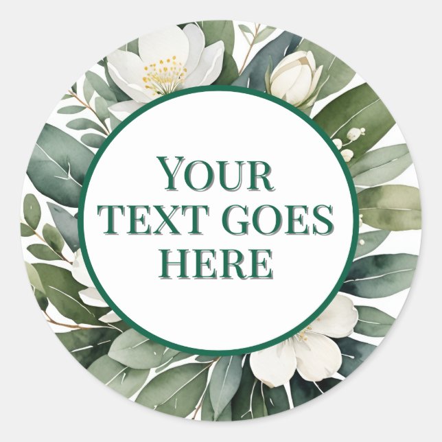 crie o próprio adesivo de casamento, eucalipto, fl (Frente)