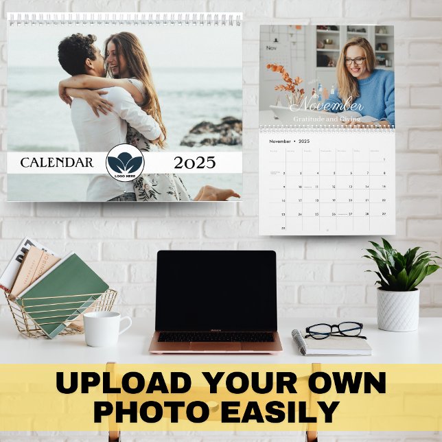 Crie o seu calendário de fotos da família moderna  (Create Your Own 2025 Modern Family Photo Calendar)