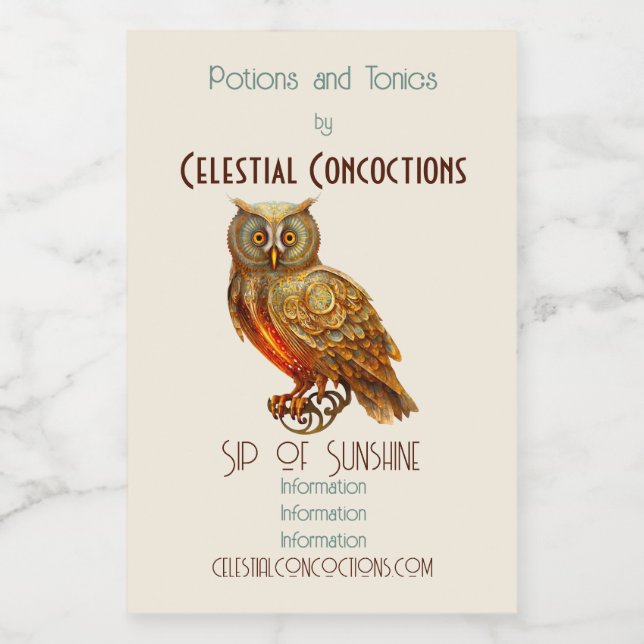 Crie O Seu Ouro De Coruja Estampada (Rótulo Único)