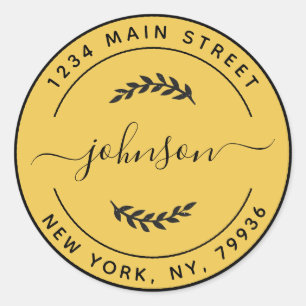 Crie o seu próprio adesivo rodado Dourado e preto