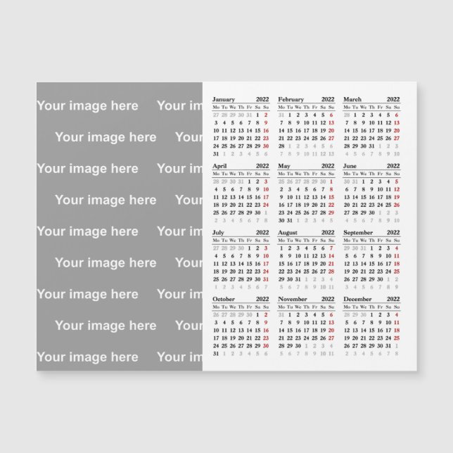 Crie o seu próprio cartão magnético de calendário  (Frente)