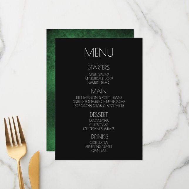 Crie o seu próprio - Menu de Textura Verde Distant (Frente/Verso In Situ)