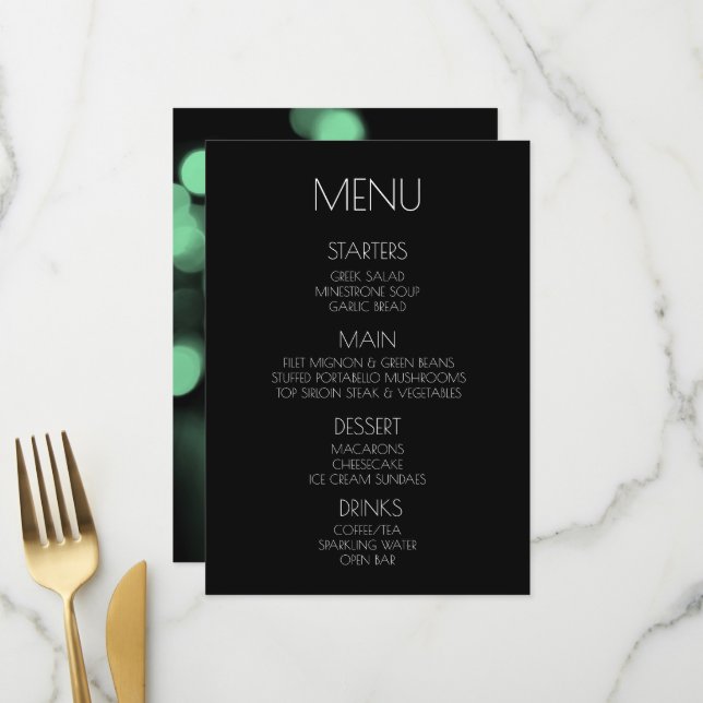 Crie o Seu Próprio - Menu Luzes Verdes (Frente/Verso In Situ)