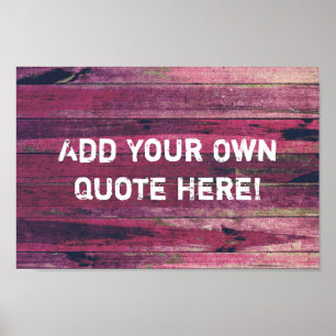 Crie o seu próprio Poster de aspas de madeira roxa