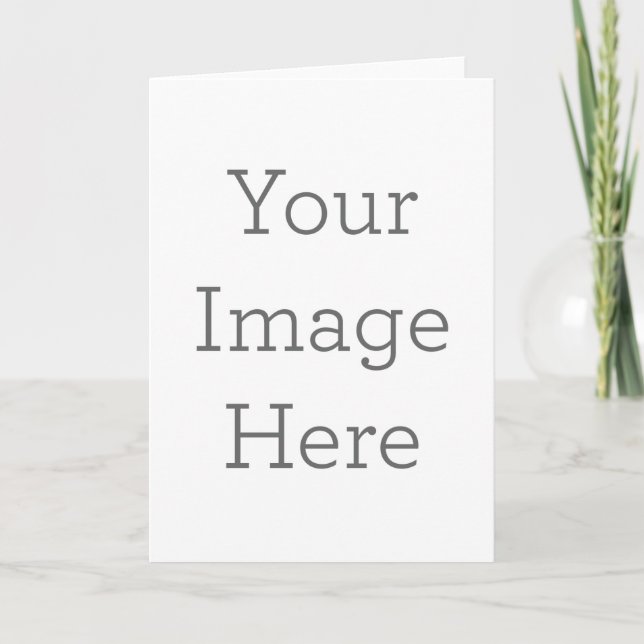 Cartão de Natal personalizado dobrado, Tamanho: Padrão 12,7 x 17,78 cm, Papel: Fosco , Envelopes: Branco (Frente)