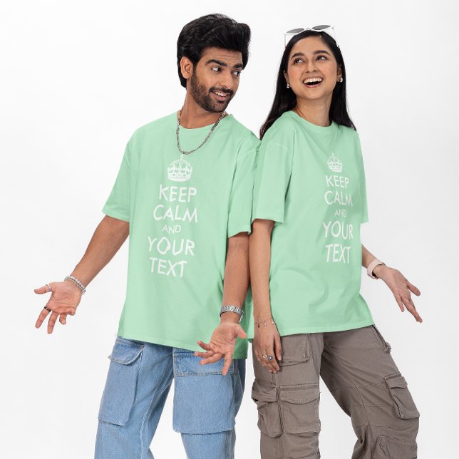 Crie o seu verde e branco Mantenha-se calmo (Create Your Own Green and White Keep Calm Tri-Blend Shirt)