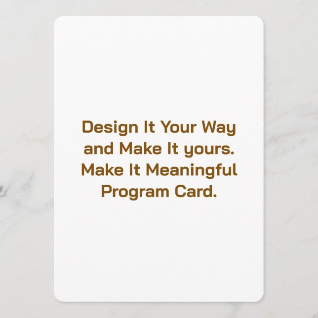 Crie seu Cartão de Programa Personalizado 5.5" x 7 (Frente)