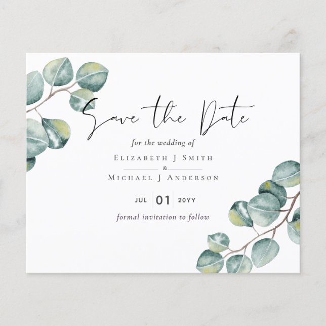 Crie Seu Casamento Personalizado Eucalyptus Greene (Frente)