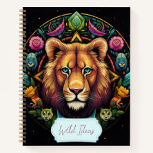 Crie seu notebook Totem Animal Lion Mandala