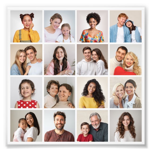 Crie seu próprio 16 Foto Collage Foto Alargamento (Frente)