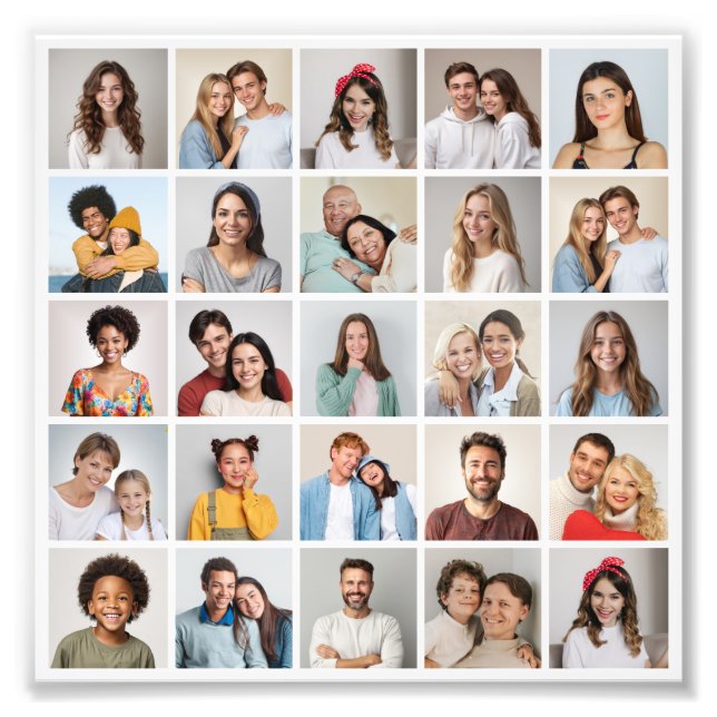 Crie seu próprio 25 Foto de Colagem de Fotos Alarg (Frente)