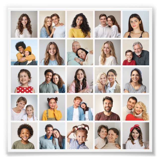 Crie seu próprio 25 Foto de Colagem de Fotos Alarg (Frente)