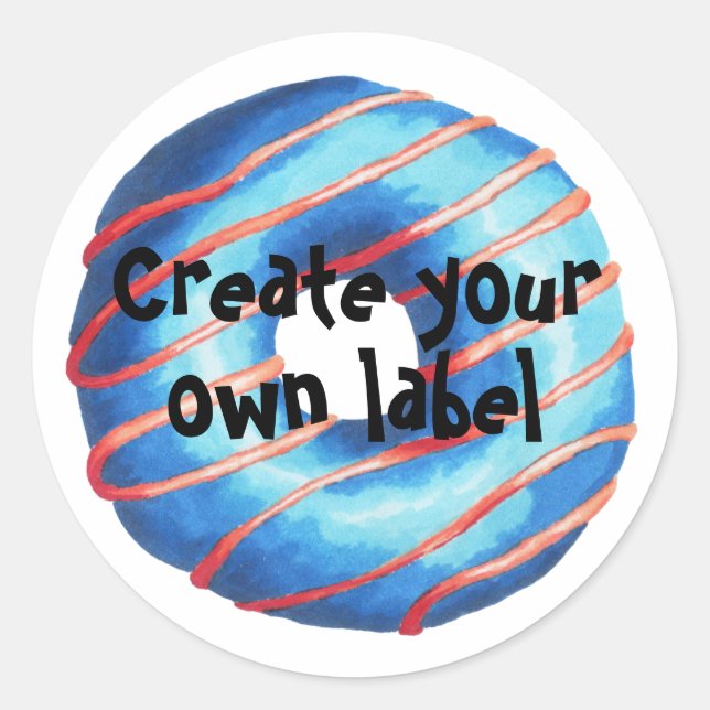 Crie seu próprio adesivo redondo clássico de Rosqu (Frente)