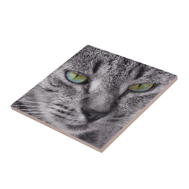 Crie seu próprio azulejo quadrado - gato de mesa (Lateral)