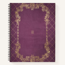 Crie seu próprio caderno roxo magenta dourado