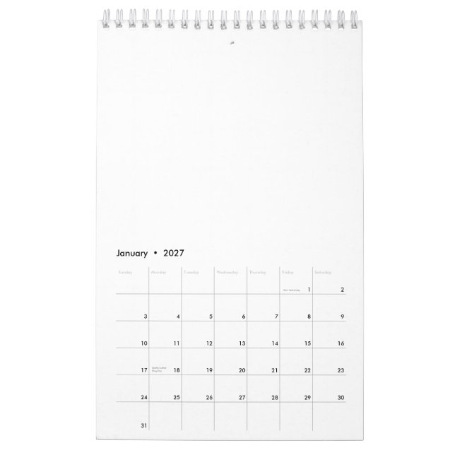Crie seu próprio calendário (Jan 2027)