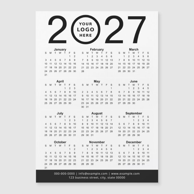 Crie seu próprio calendário de logotipo de negócio (Frente)