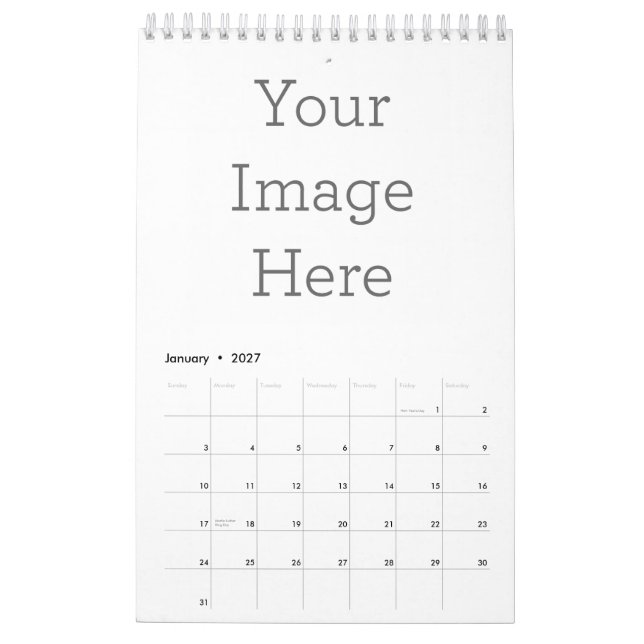 Calendário, Branco (Jan 2027)
