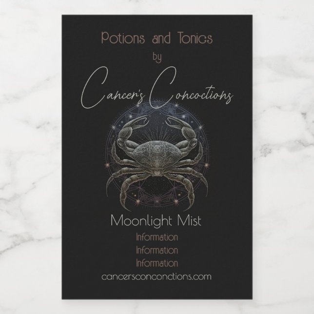 Crie seu próprio Cancer de astrologia mística Zodi (Rótulo Único)