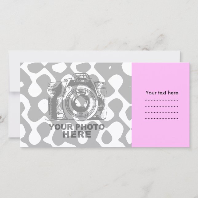 Crie seu próprio Cartão com fotos rosa (Frente)