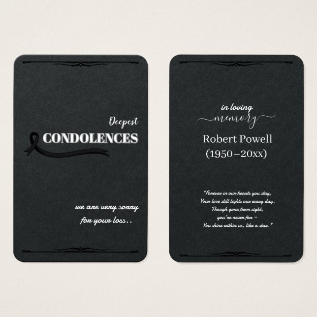 Crie Seu Próprio Cartão de Condolências Simples 3. (Frente & Verso)