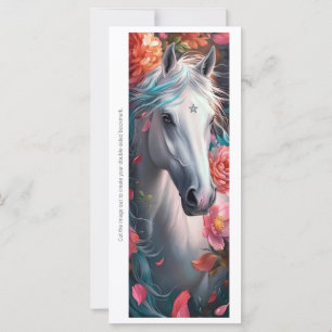 Crie Seu Próprio Cartão de Marcador Floral Cavalo